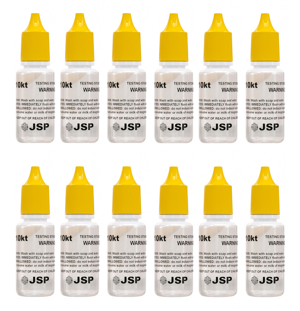 12 Bottles 10K Gold Testing Solution Gold Testing Acids Check Authenticity JSP