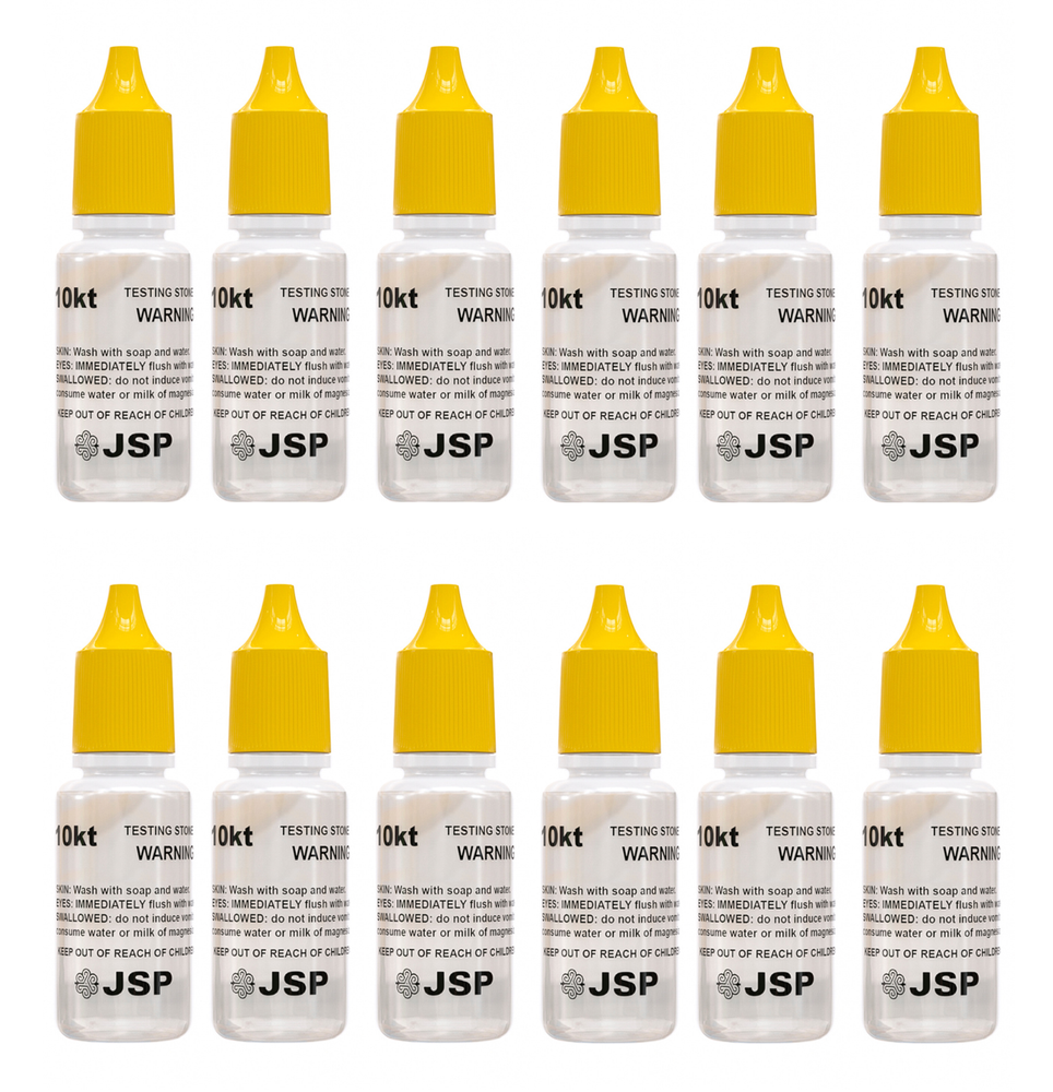 12 Bottles 10K Gold Testing Solution Gold Testing Acids Check Authenticity JSP