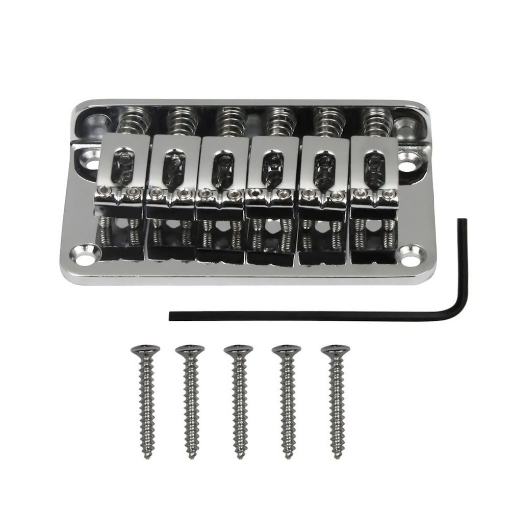 Metal Chrome 6-String Electric Guitar Fixed Bridge with 10.5mm String Space