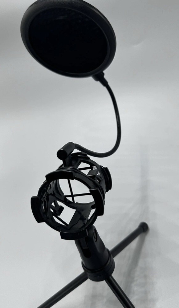 Foldable Microphone Tripod Stand Desktop Mic Holder Shock Mount - A0220