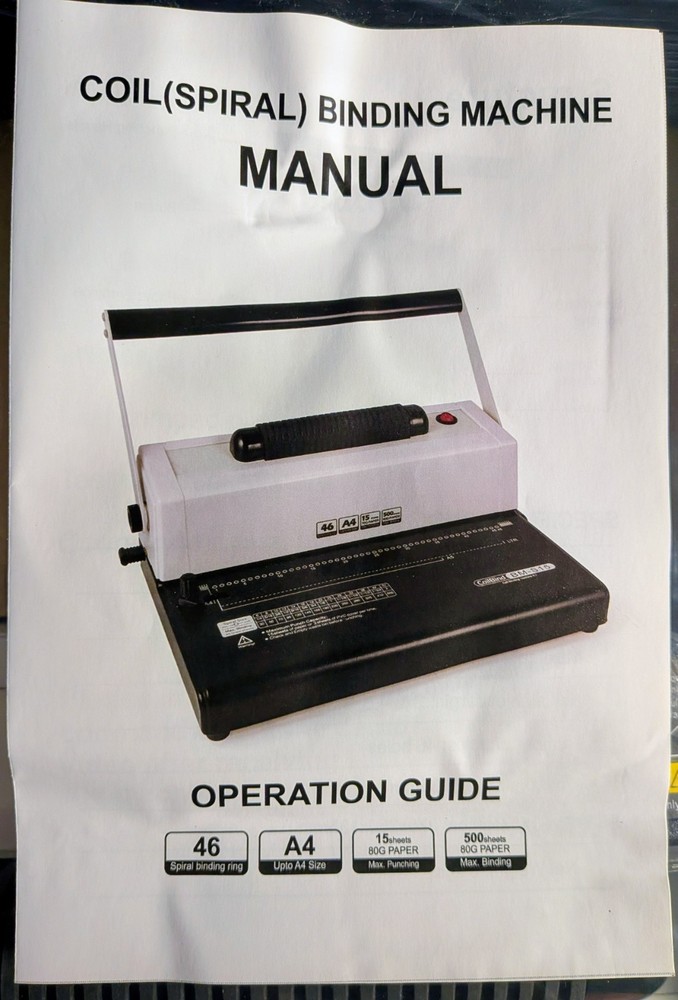 Kohl's 15 Sheet Punching 500 Sheets Binding Coil (Spiral) Binding Machine