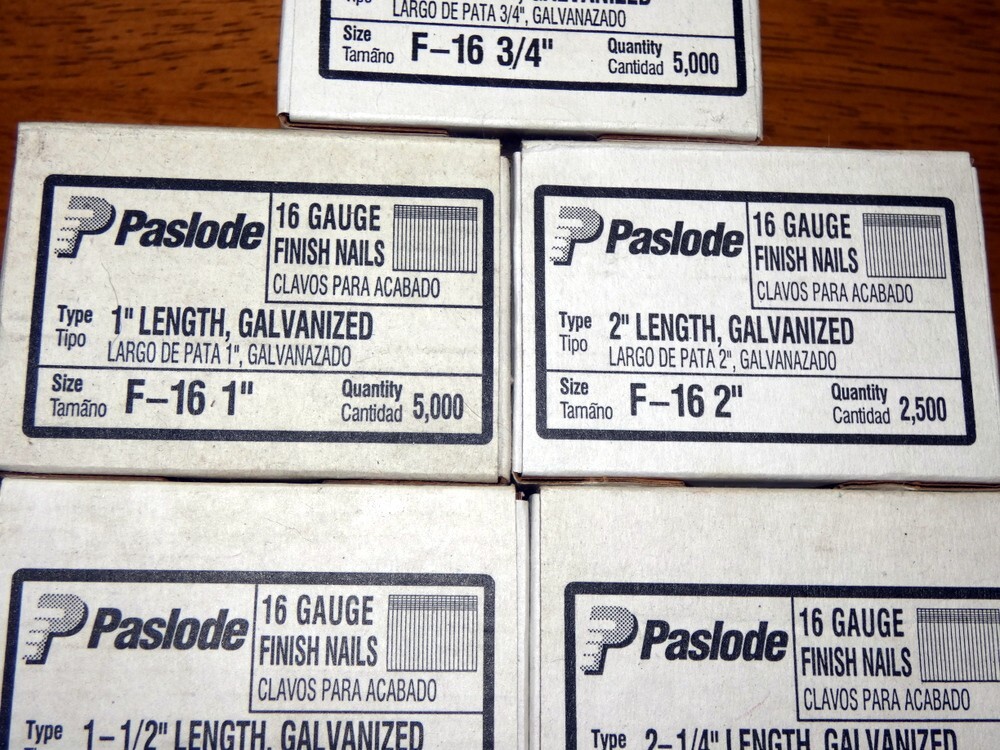 Paslode 16 Gauge Finish Nails Lot