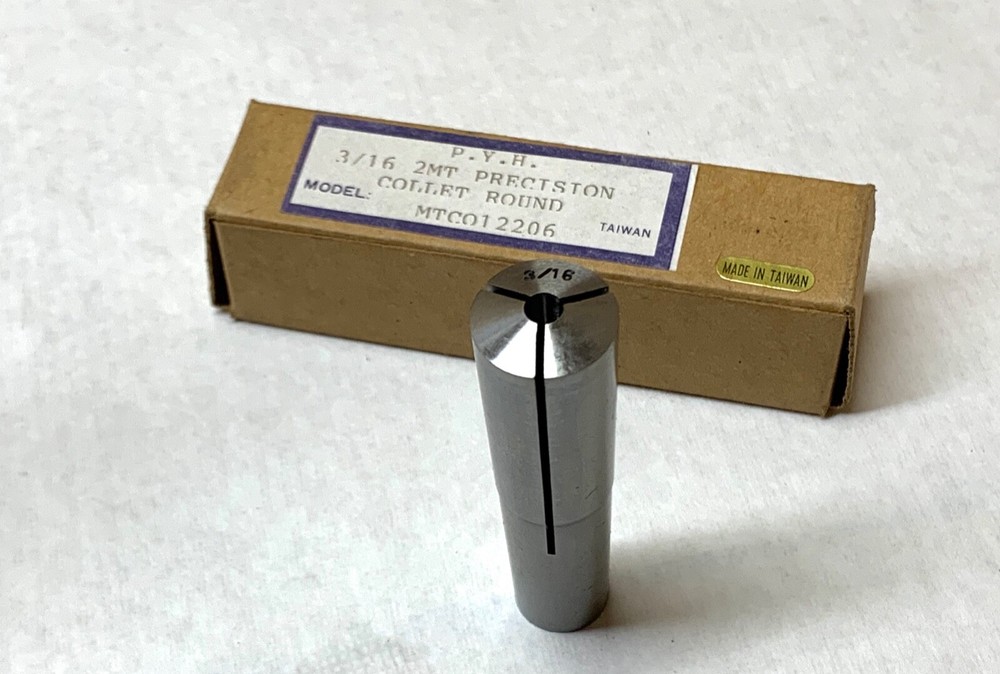P.Y.H. Precision Round Collet - 3/16" 2MT - Model MTCO12206 - Threaded - NEW