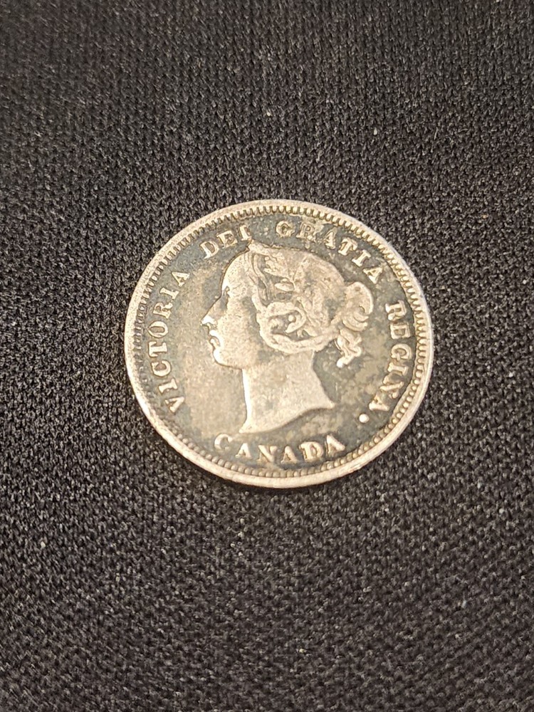 1890H Canada 5 Cents Silver Coin