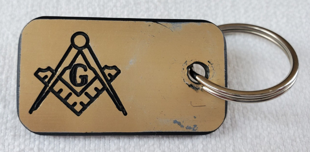 2 Vintage Estate Masonic Plastic Key Rings