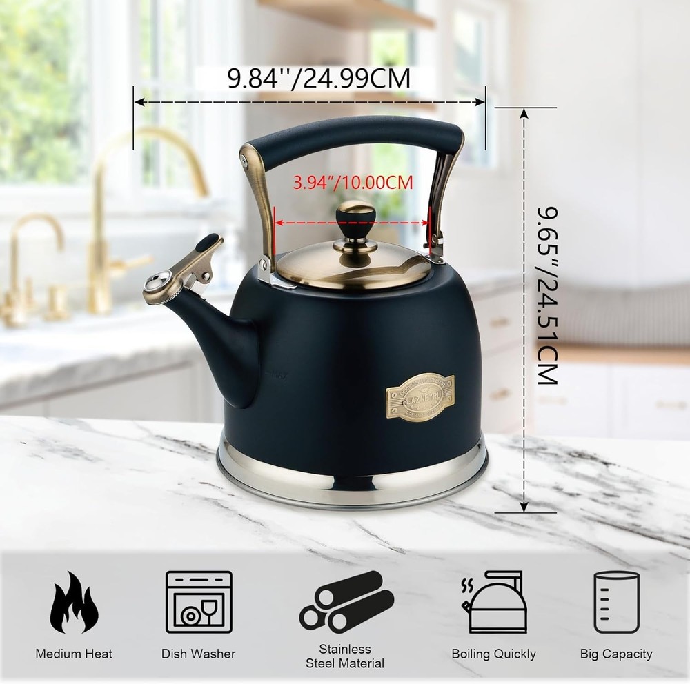 Teapot 3.0 Quart | Stove Top Tea Kettle with Ergonomic Handle