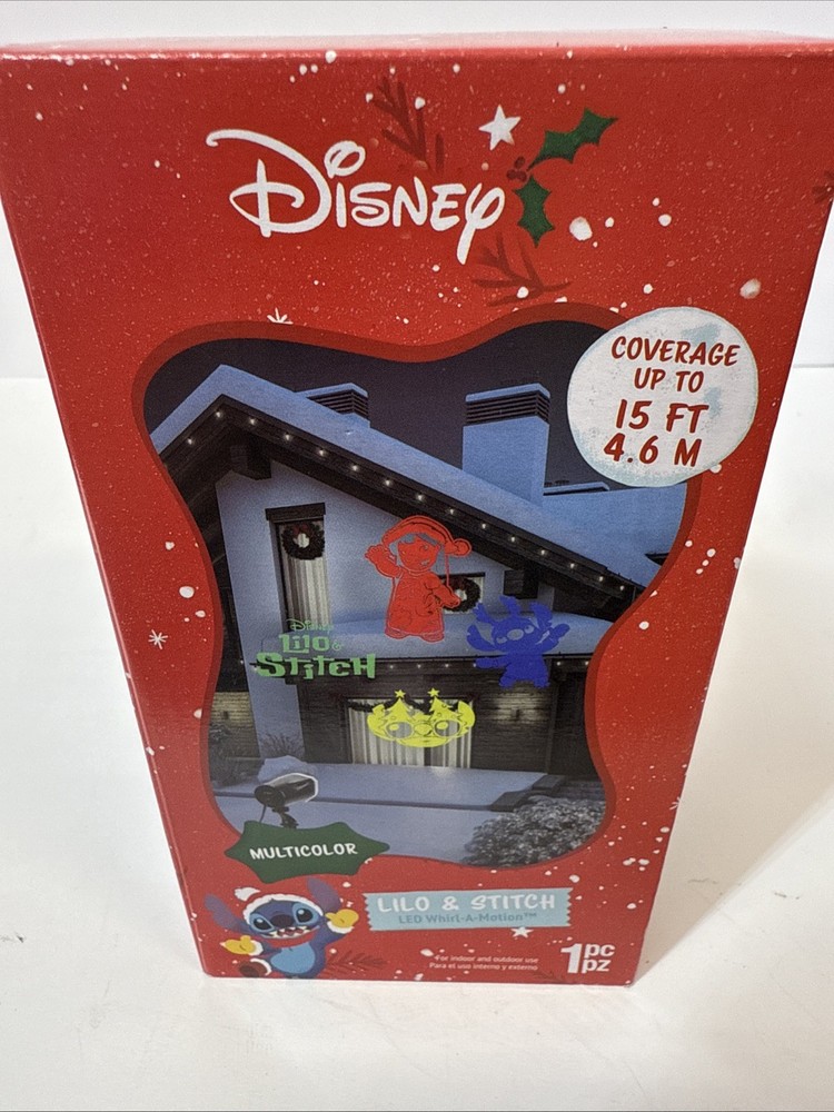 Disney Lilo & Stitch Christmas Whirl-a-motion LED Light Show Projector