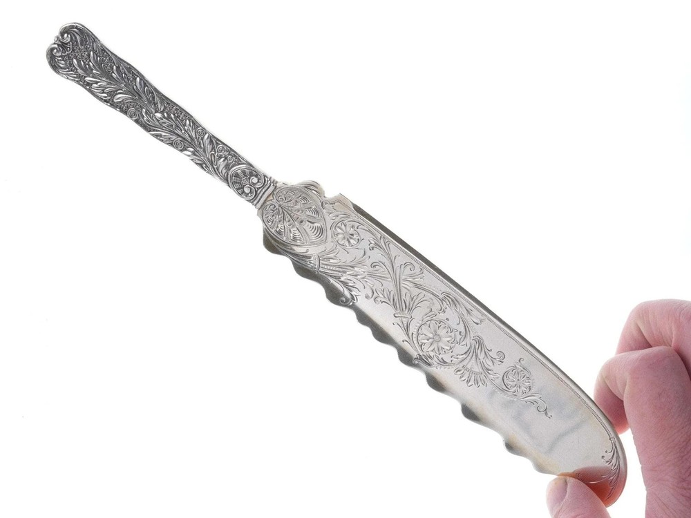 c1890 Gorham St Cloud Solid Bright Cut Ice Cream Slicer