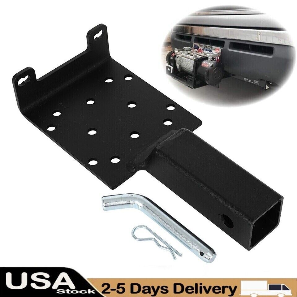 Universal 2" Receiver Trailer Hitch Winch Mount Plate Winch Mounting Bracket