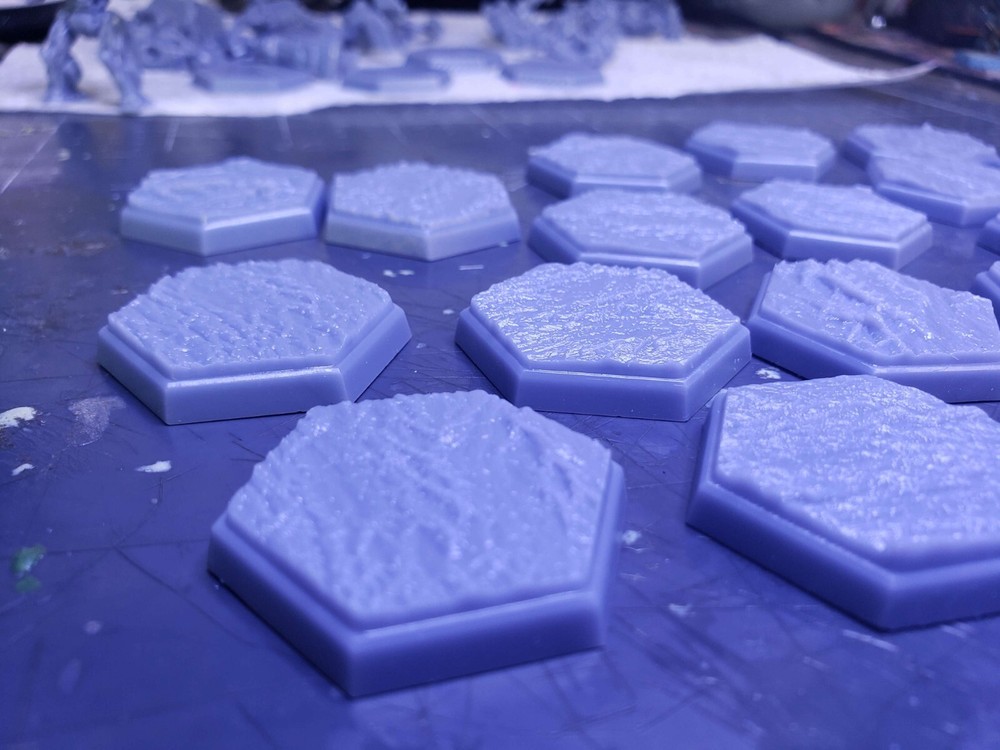 Resin 3d Printed Textured Battletech Hex Bases x21 - Mr_Crates Desert Surface