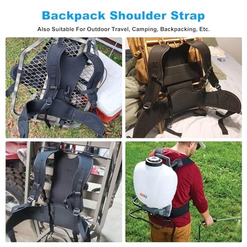 Adjustable Nylon Backpack Sprayer Straps for Smith NL400 NL401 NL402 NL403 - Bla
