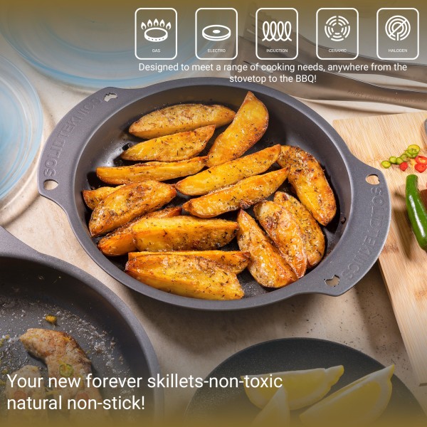 Solidteknics Lightning Oven To Table Skillet with Lil Flippa & Pan Scraper