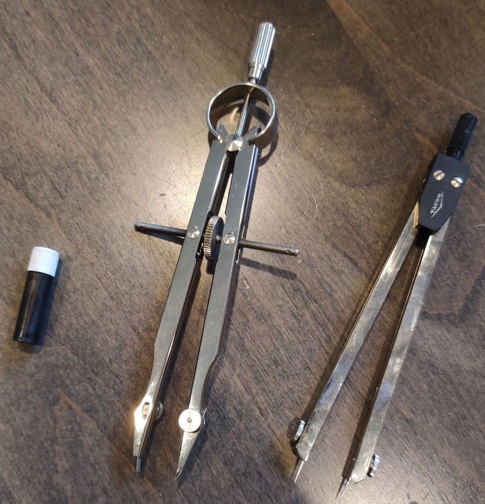 TACRO 3658 Compass and Divider Drafting Tool with Case