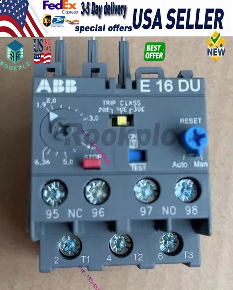 ABB Electronic Overload Relay E16DU-6.3 E16DU6.3 ;10093221 US Free TAX