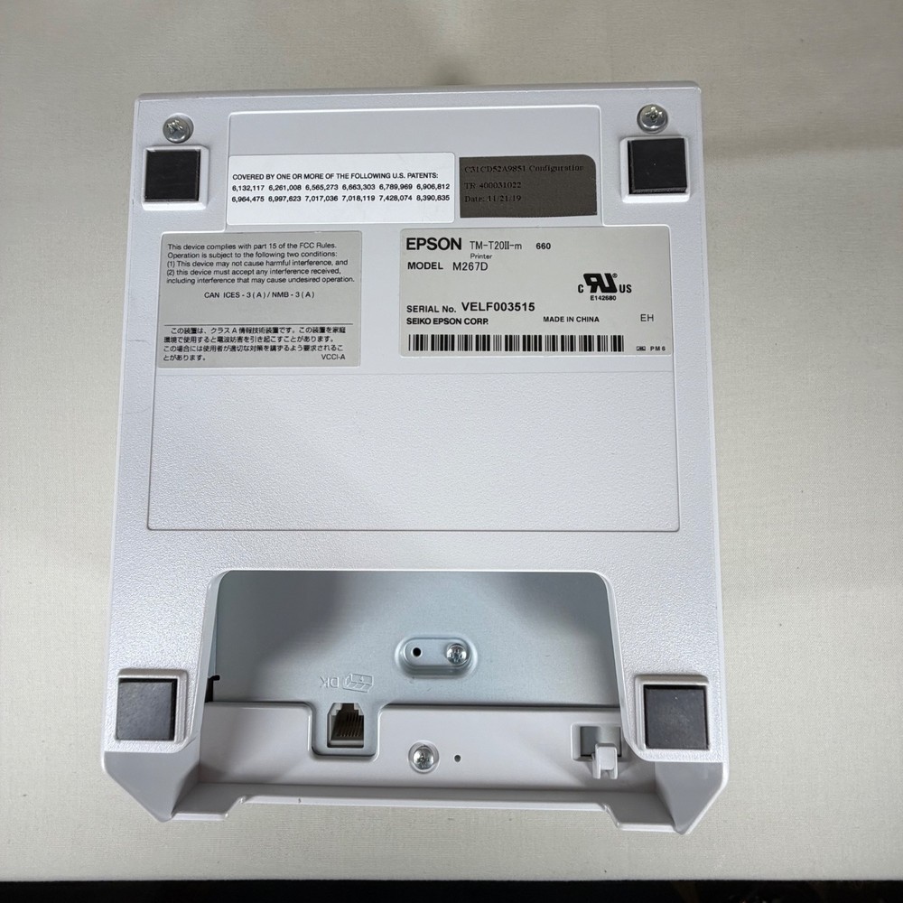 Epson TM-T20II-M Thermal Receipt Printer M267D USB Serial Starter Bundle 3” Roll