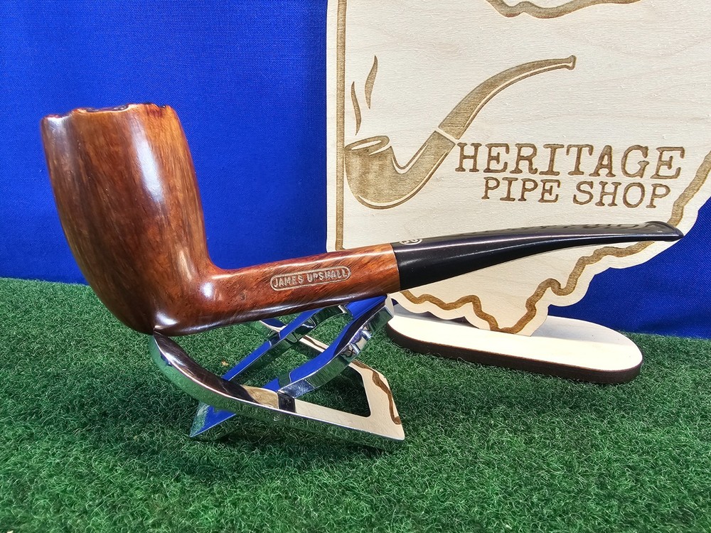 James Upshall B Grade Straight Rustic Top Chimney Restored Briar Estate Pipe