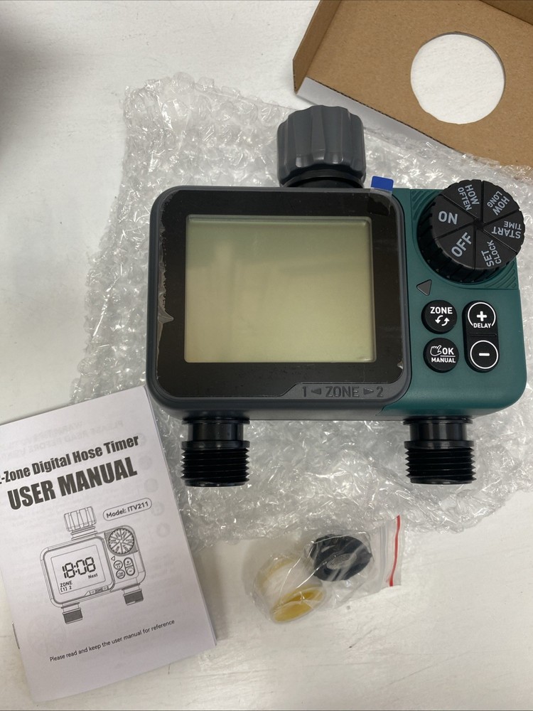 2 Zone Digital Hose Timer -Water Timer - Model No ITV211 - NEW OPEN BOX