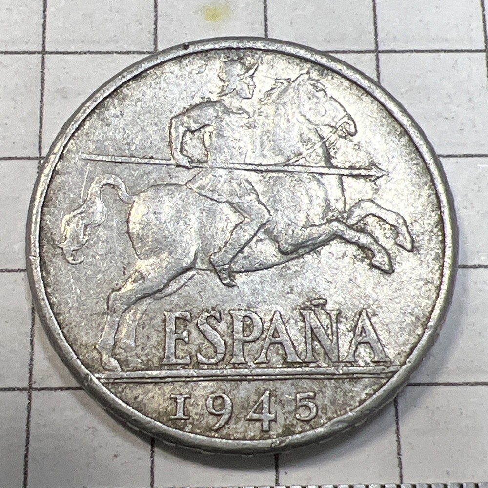 1945 Spain 10 Cent Coin