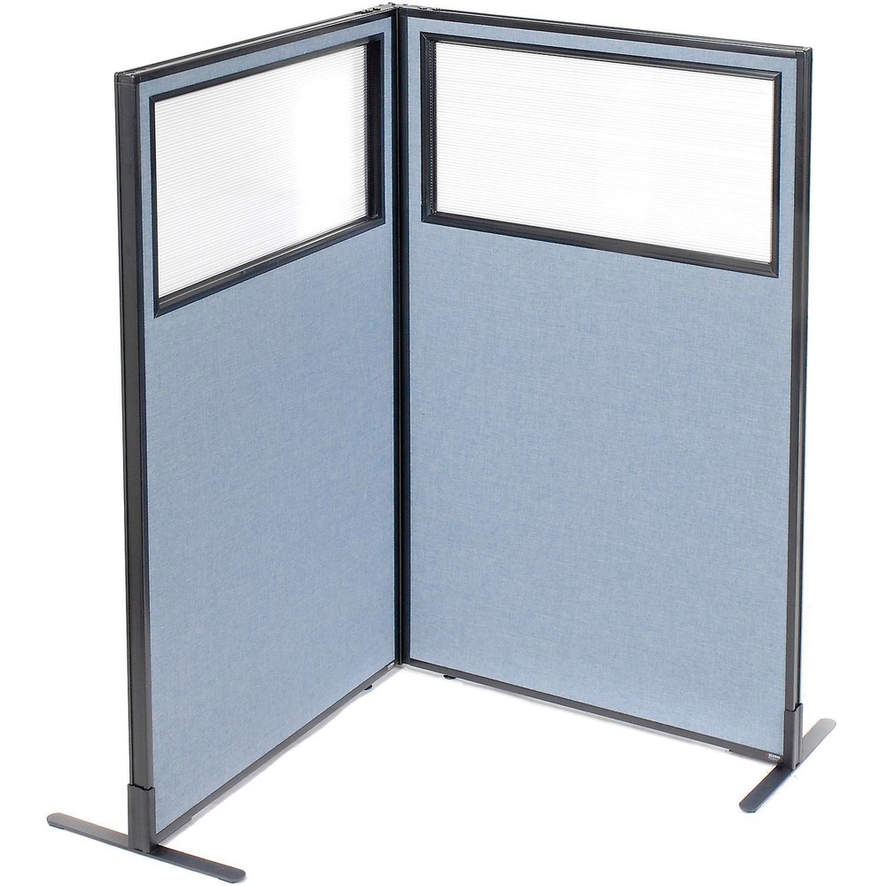 36-1/4"W x 60"H Freestanding 2-Panel Corner Room Divider with Partial Window