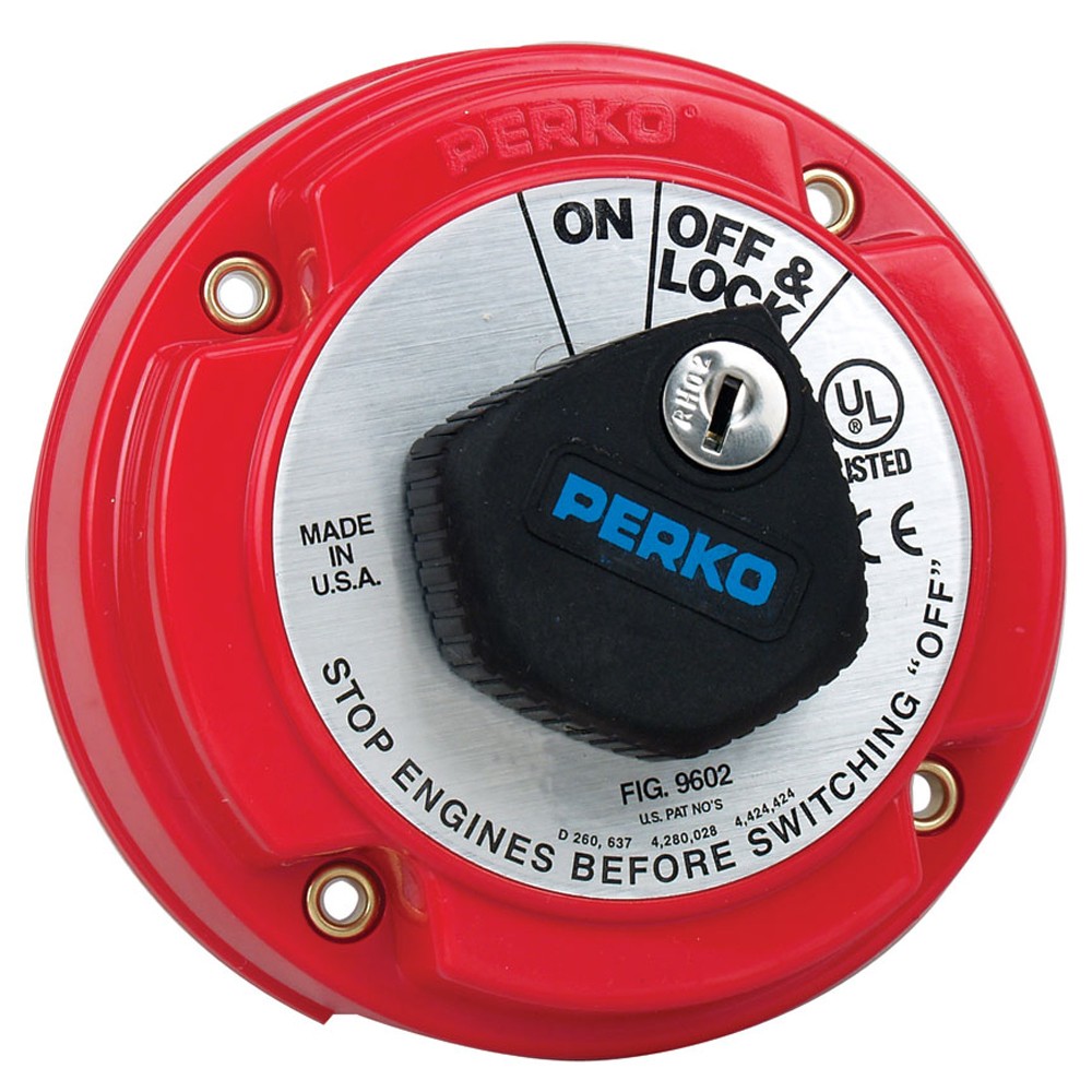 Perko 9602DP Medium Duty Battery Disconnect Switch, 250A, Ignition Protected