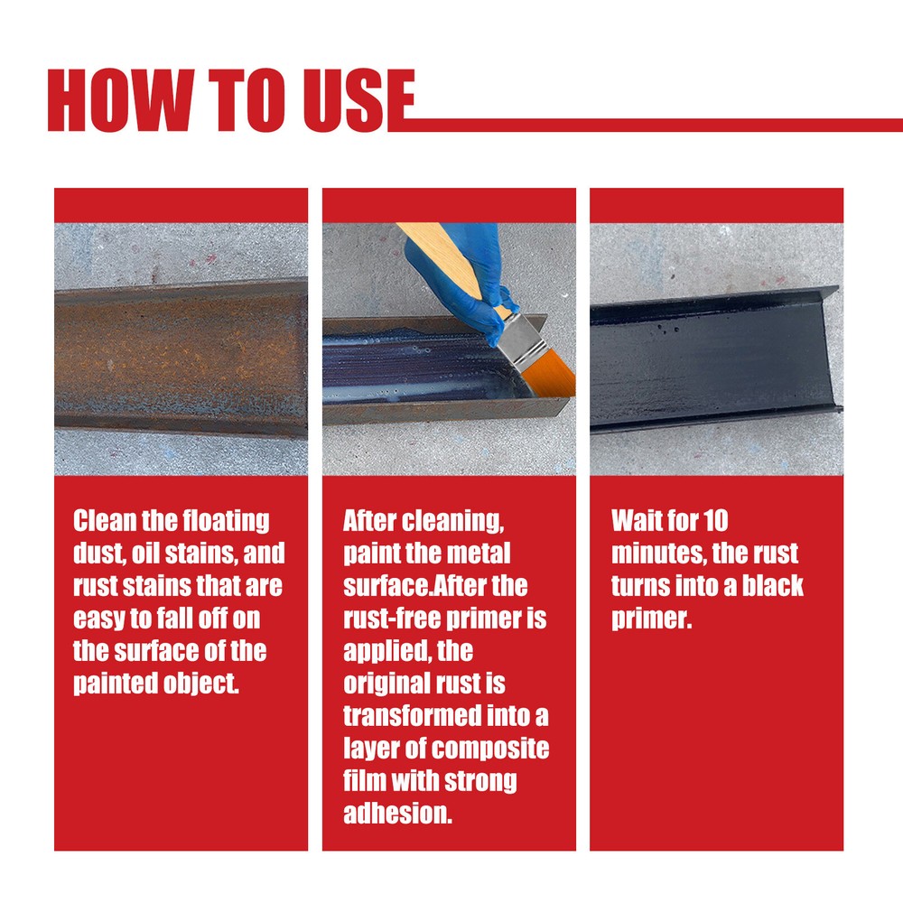 2 PACK Metal Rust Remover Water-based Metallic Paint Rust Conversion Agent
