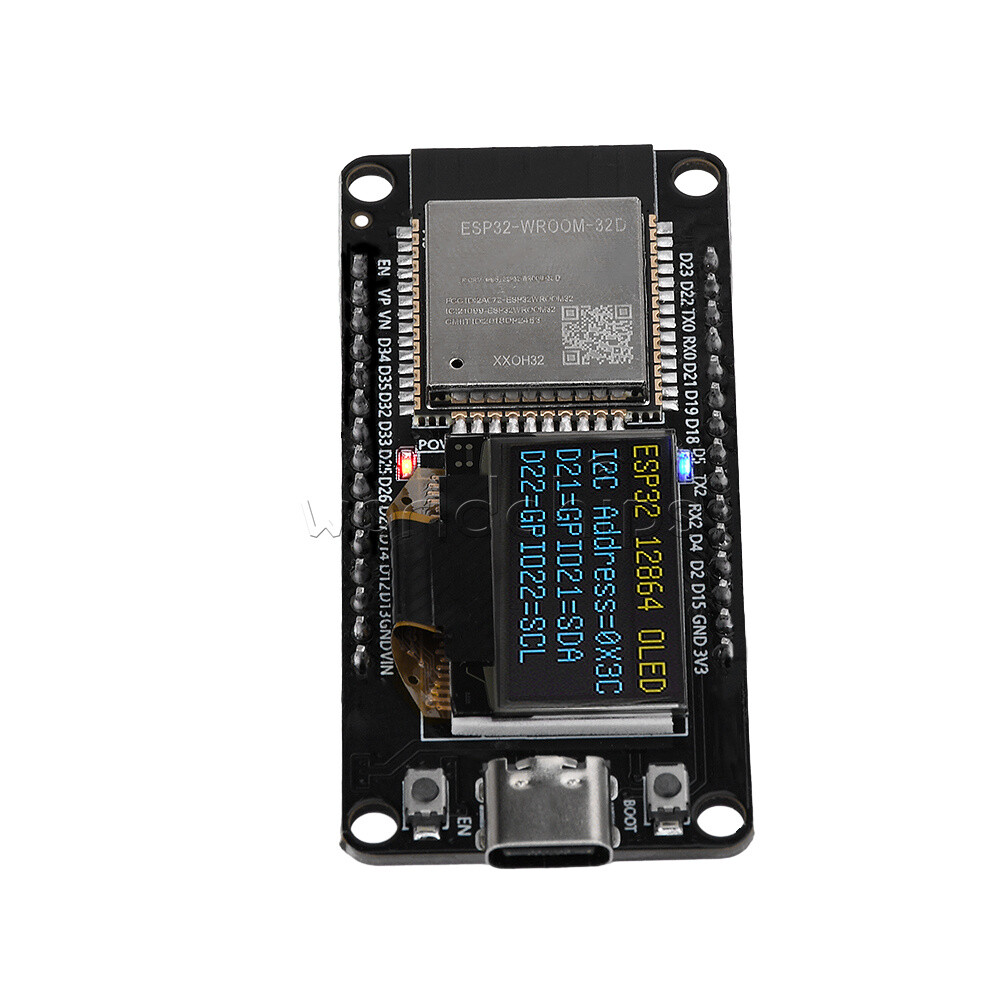 0.96" ESP32 ESP-WROOM-32D WIFI Bluetooth Development Board OLED CH340C Module