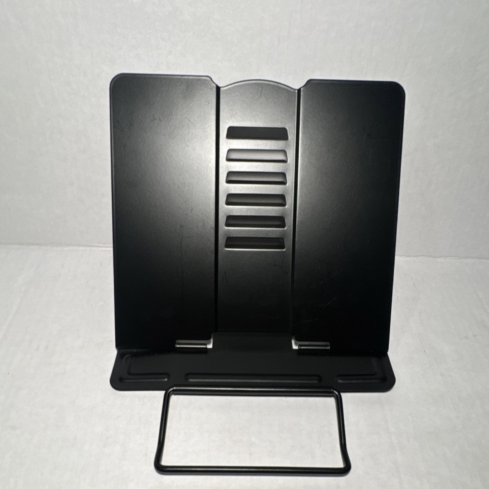 Black Metal Adjustable Foldable Hands Free Rectangle Book Stand
