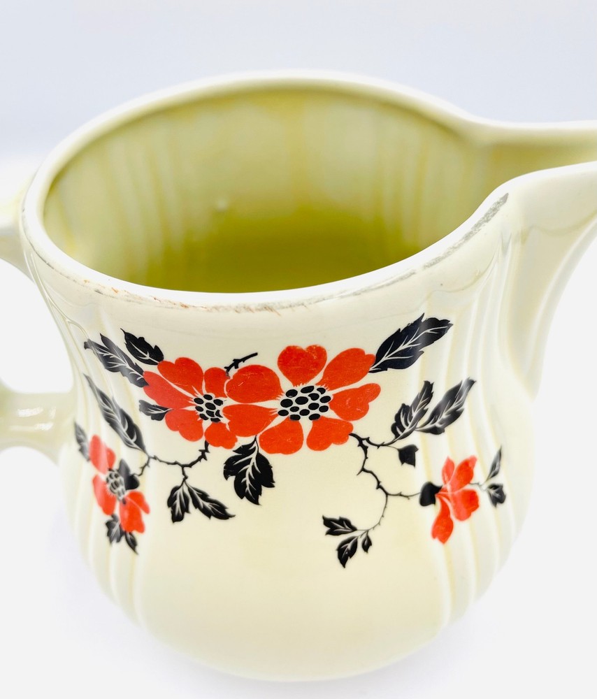 Vintage Hall’s Superior Quality Kitchenware Red Poppy Pattern Pitcher