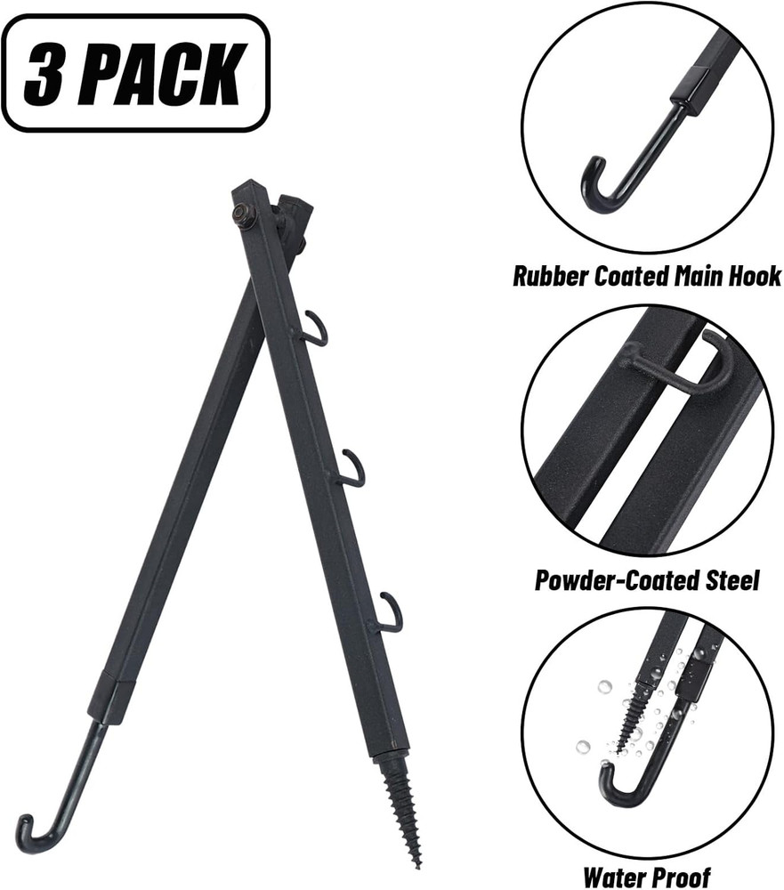 Tree Stand Bow Hanger Gear Holder Accessory Hook - Pack of 3