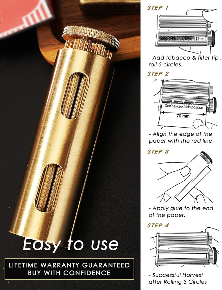 Vintage Cigarette Roller, Brass Cigarette Rolling Machine, Pure Copper Joint Rol