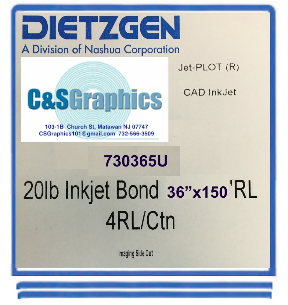 4 ROLLS 36'' X 150' 20lb InkJet Bond Plotter Paper