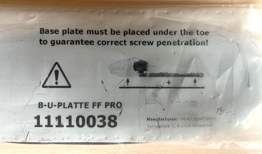 Base Plate 3mm (insert) for ski bindings Head, Tyrolia, Fischer