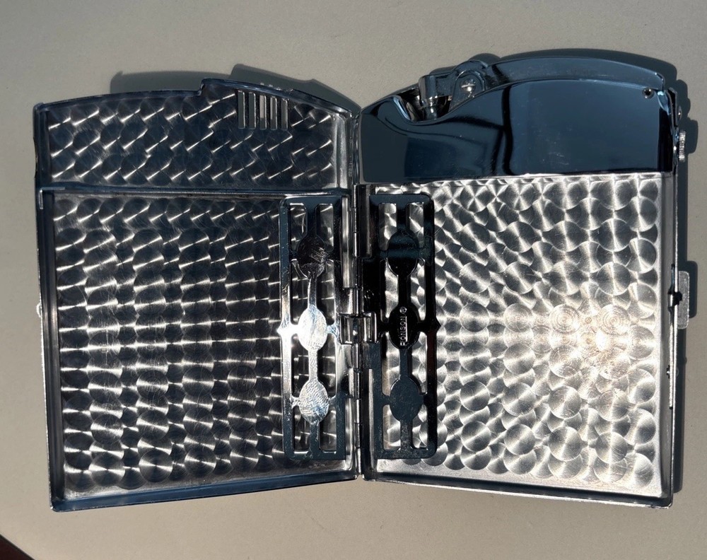 Vintage Ronson Cigarette Case Lighter Never Used Original Box, Bag,Instructions