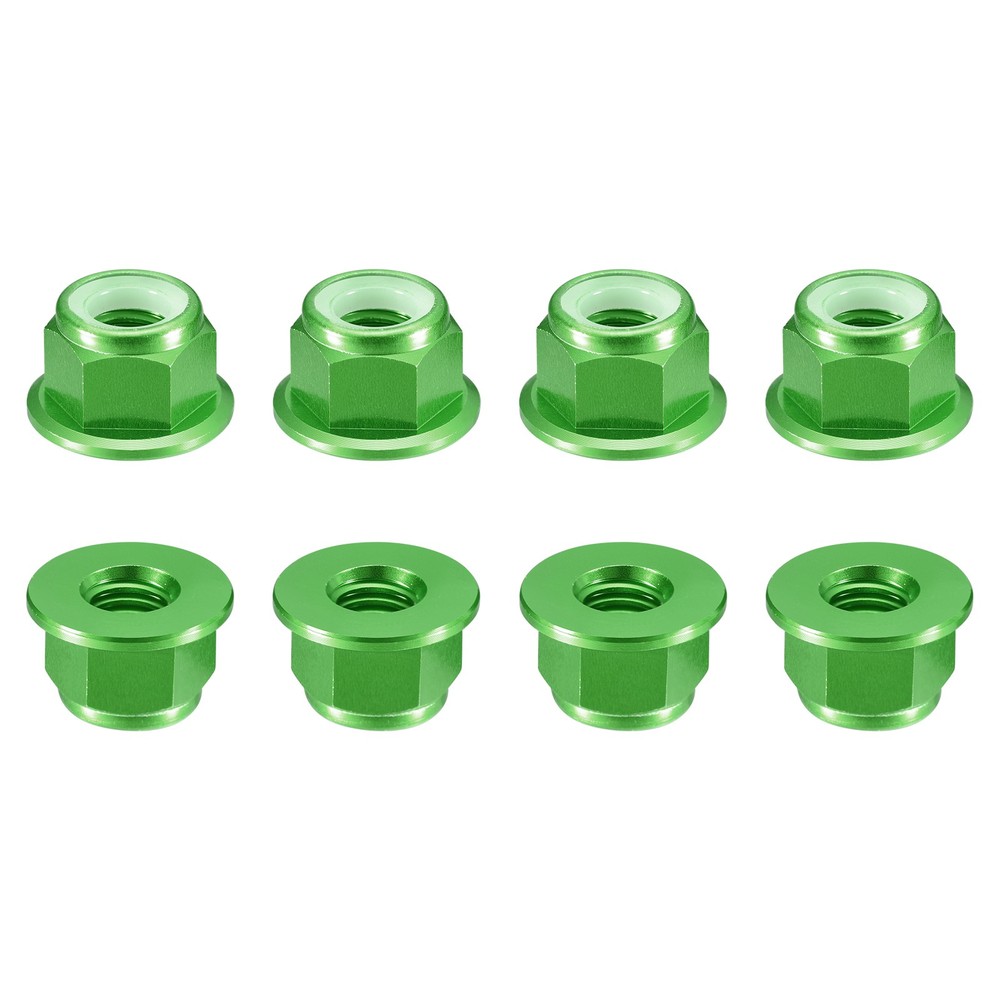 Nylon Insert Hex Lock Nuts, 8pcs - M8x1.25mm Self-Locking Nut(Green)