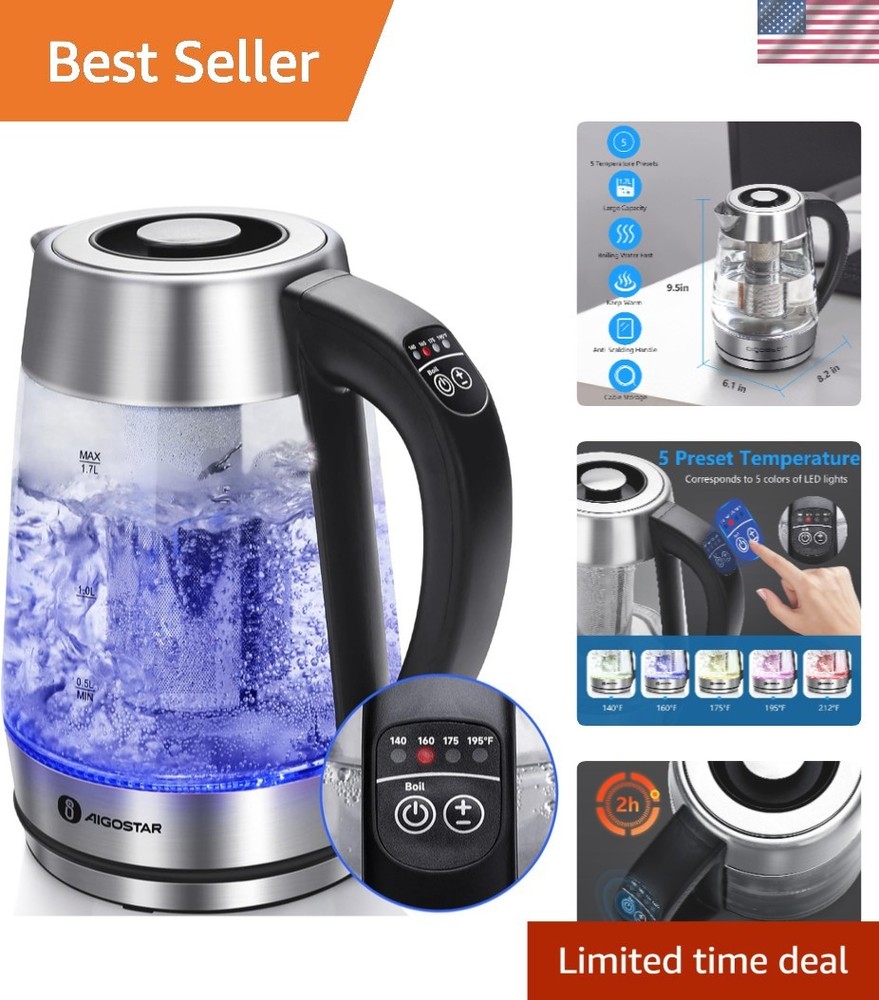 Electric Kettle, Tea Kettle with Temperature Control and Tea Infuser, 1500W H...