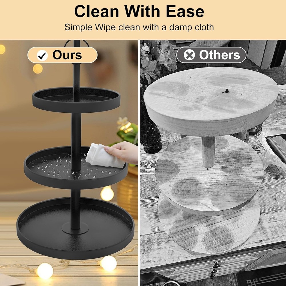 Cupcake Stand 2 PACK Metal 3 Tier Cupcake Tower Display Black