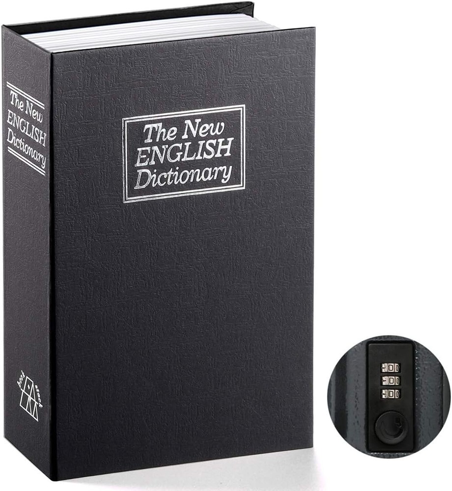 Stylish Dictionary Book Safe with Combination Lock - Secure & Elegant Storage