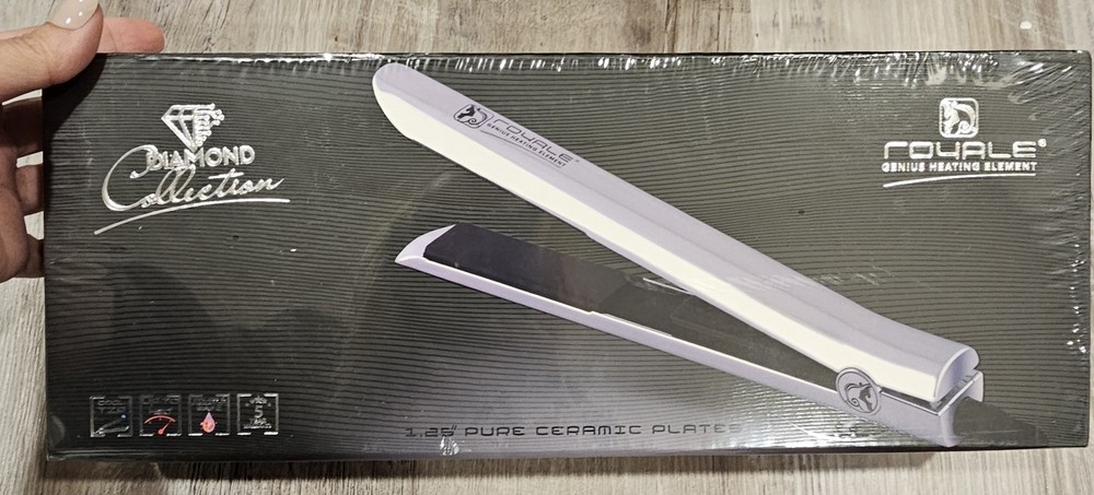 Royale Diamond Collection 1.25" Ceramic Flat Iron, Temp Control, 450°F