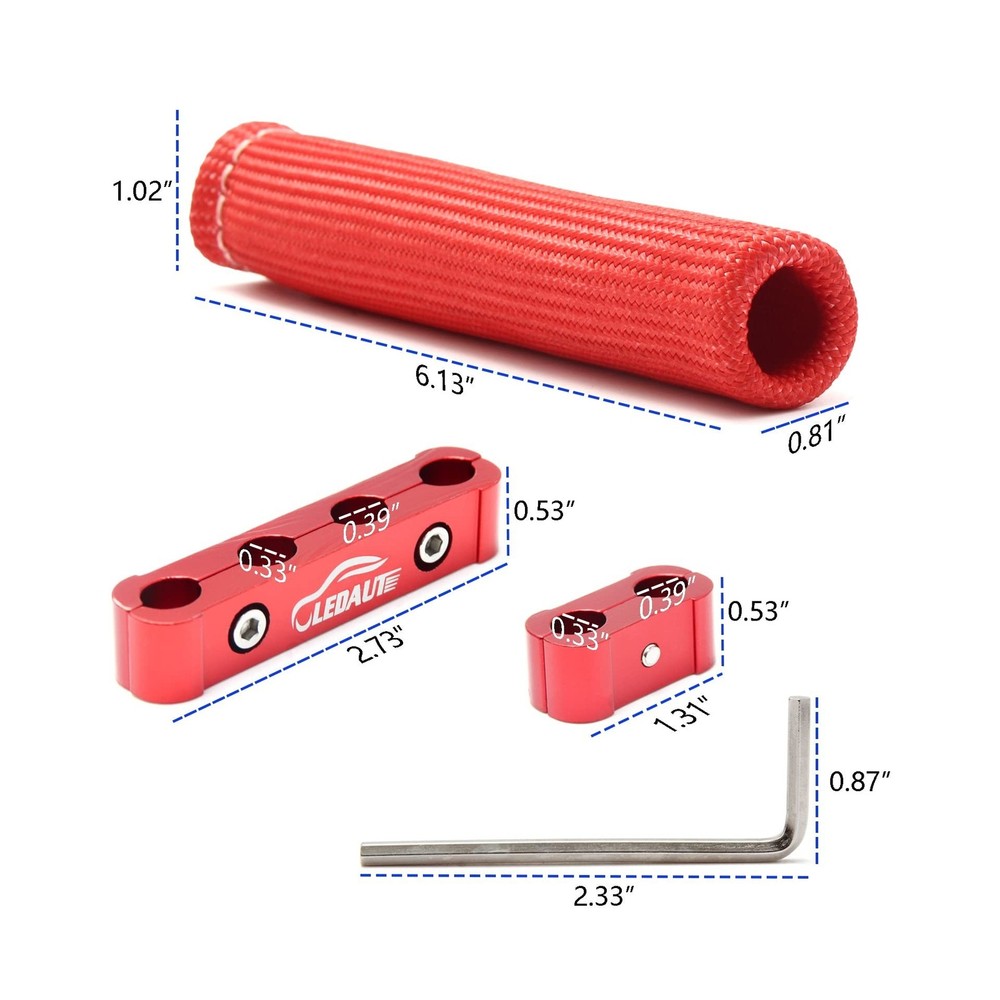 LEDAUT Red 8Cyl Spark Plug Heat Shield Protector and 12pc Engine Separator In...
