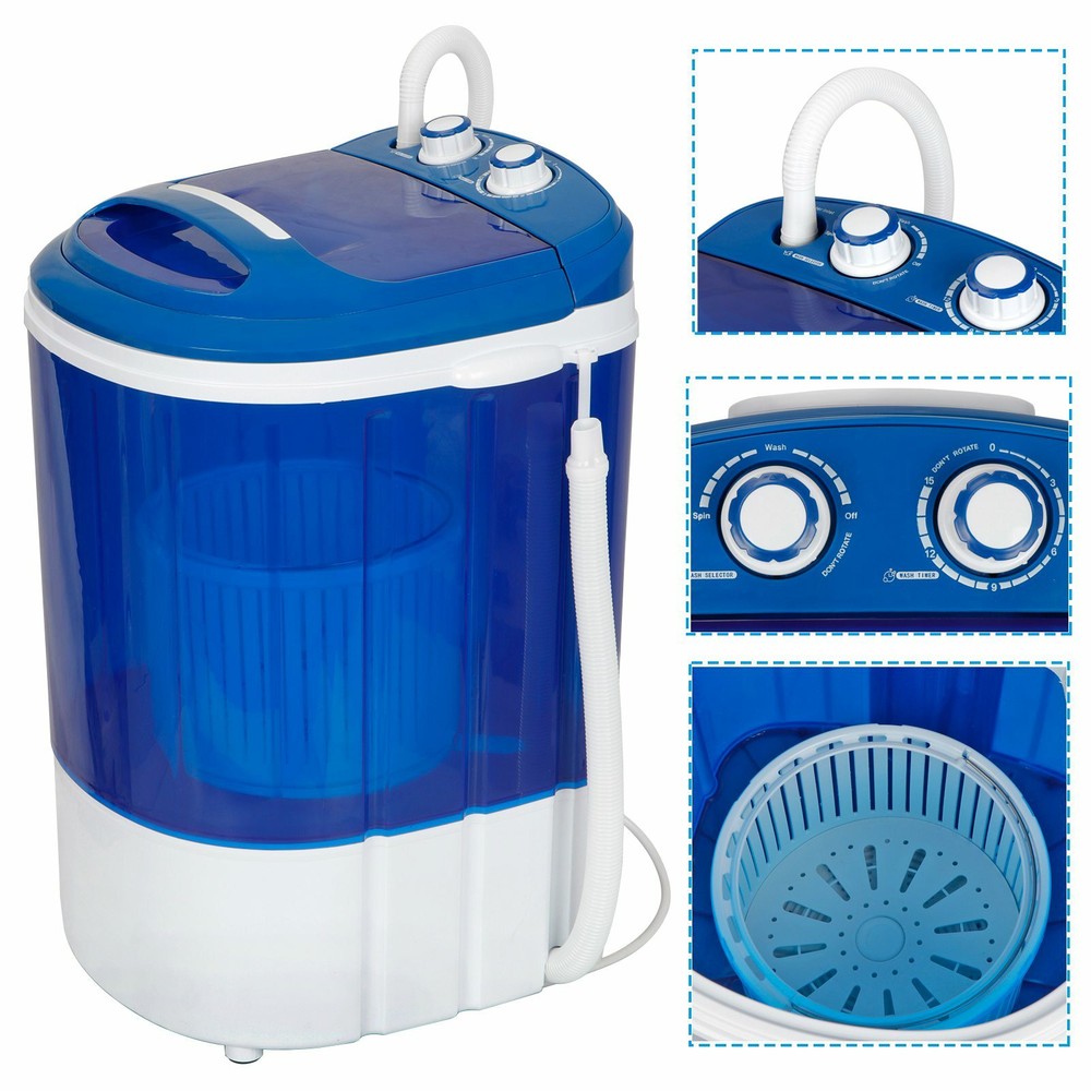 9lbs Portable 200W 110V Washing Machine with Washer & Spinner Timer Control