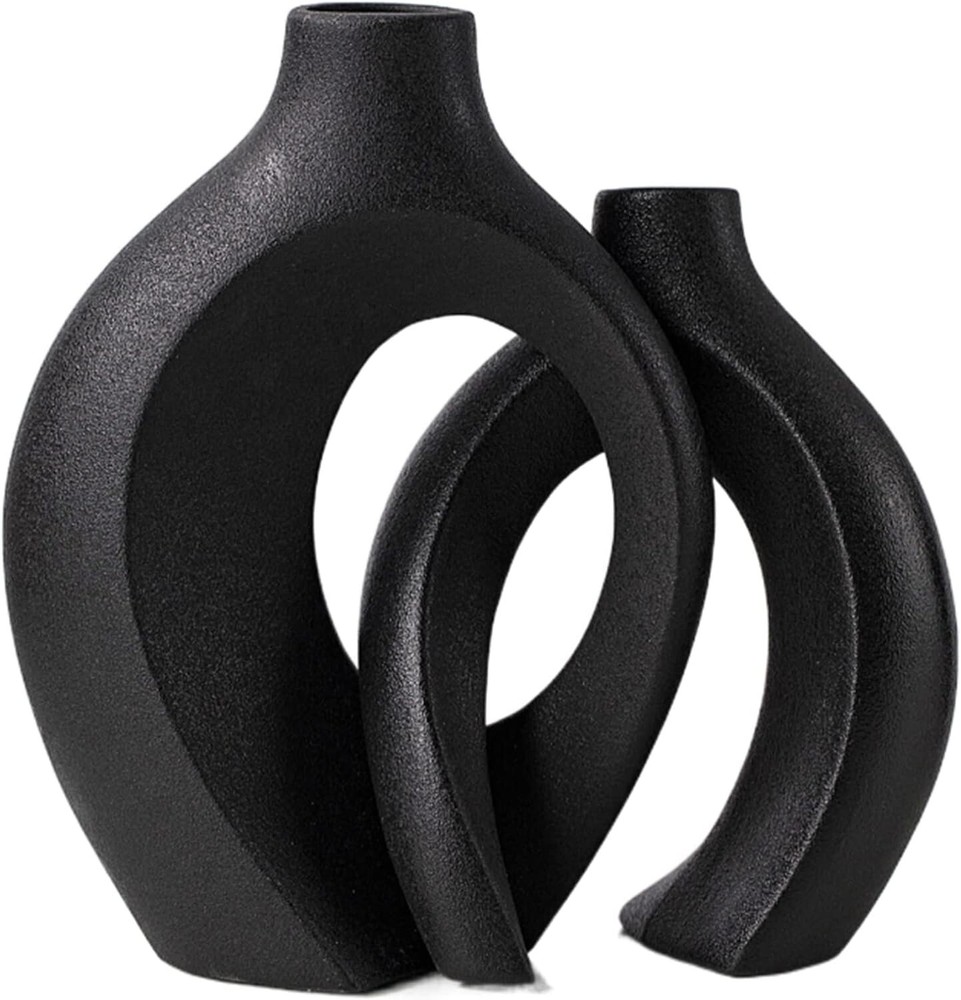 Handmade Ceramic Vase Set with Cuddling Couples Design - Modern & Unique Decor