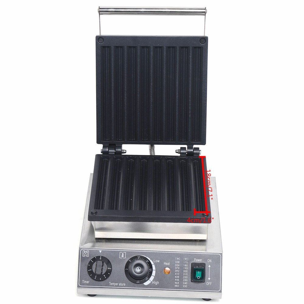 8pcs Commercial Stainless Waffle Maker Machine Spanish Donut Baker Churros Maker