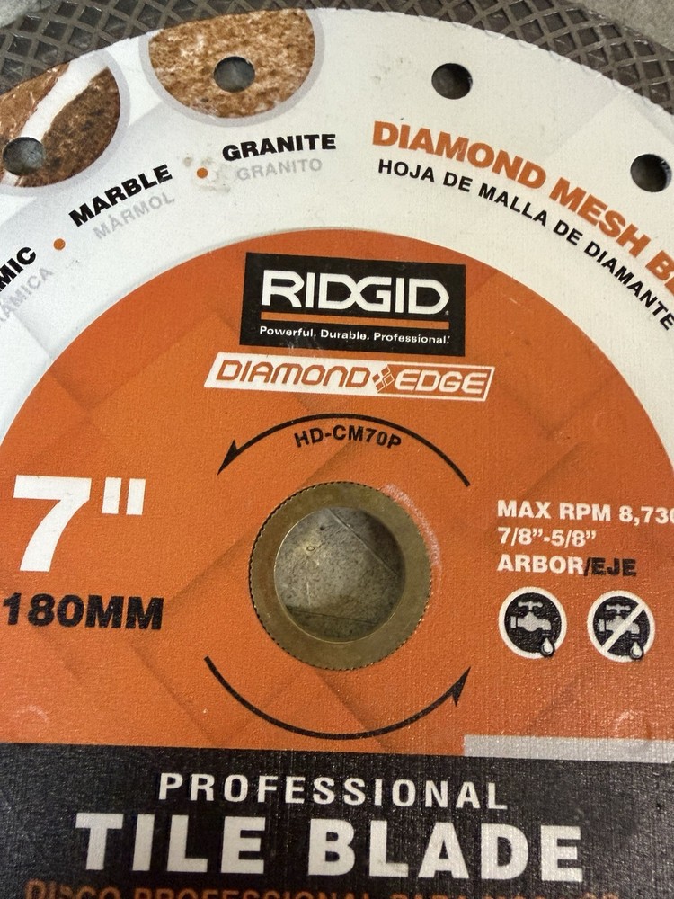 NEW (Open Box) Rigid Diamond Edge 7” Tile Blade HD-CM70P