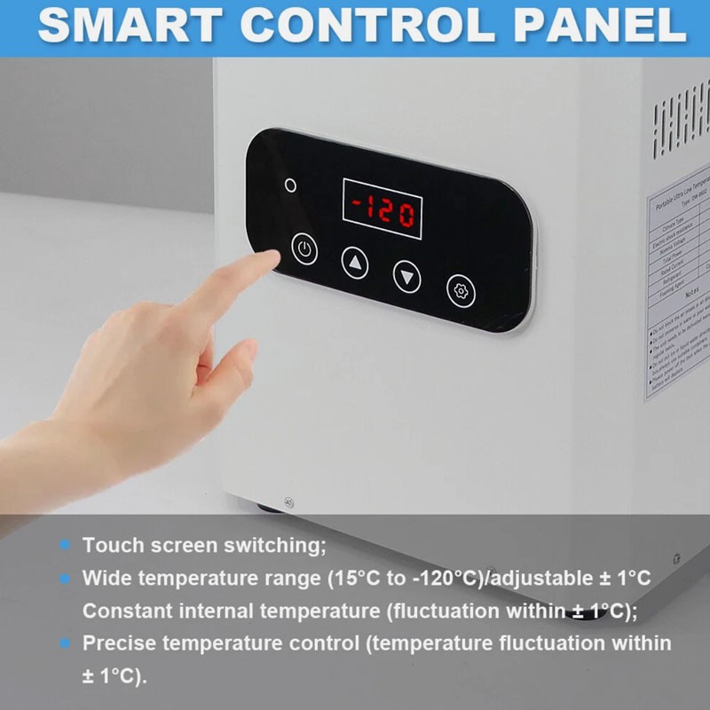 2L -120℃/-184℉ Ultra-Low Temperature Deep Lab Freezer Samples Storage 110V