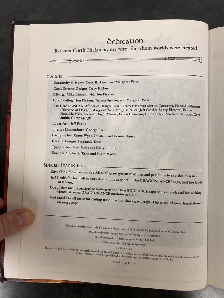 TSR 2021 - Advanced Dungeons & Dragons Dragonlance Adventures (1987) - GREAT!