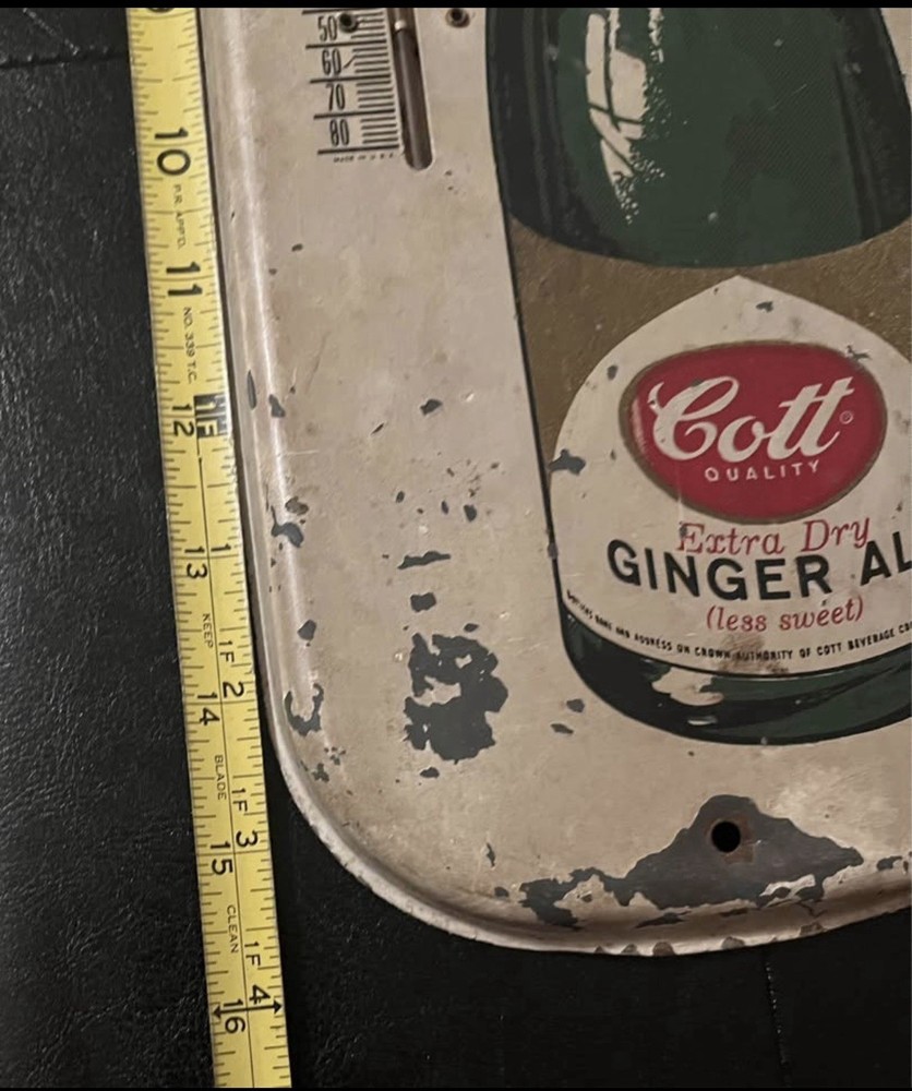 Vintage Colt Ginger Ale Thermometer