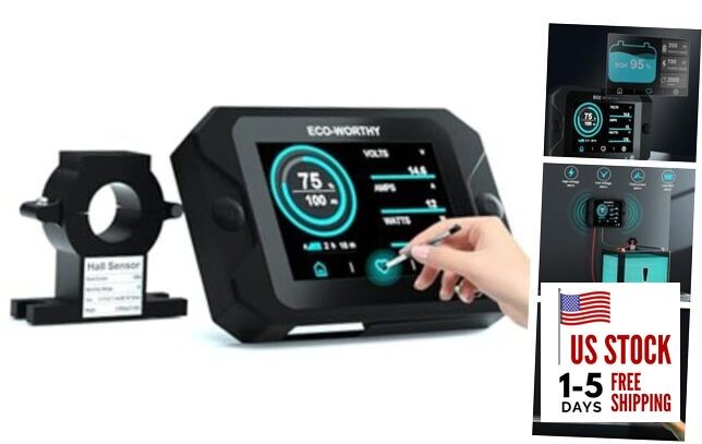 Battery Monitor with Hall Sensor, 300A Touchable Backlight Display with