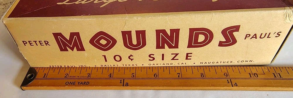 Peter Paul’s Mounds 24 $.10 Packages Empty Box