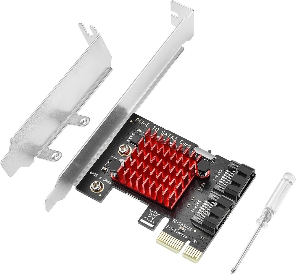 PCIE SATA Expansion Card Controller SSD HDD Low Profile Desktop