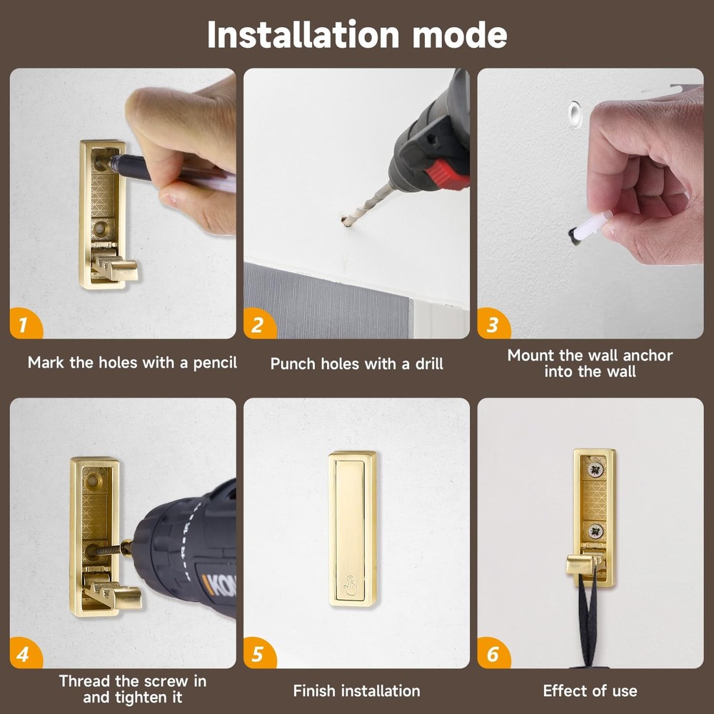 Folding Hooks 6 Pack Foldable Coat Hook Heavy Duty Wall Hooks for Hanging Coa...